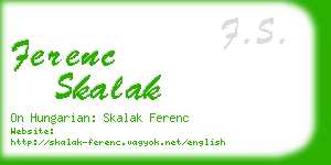 ferenc skalak business card